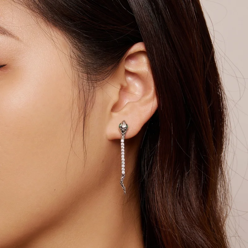 (image for) Pandora Style Spirit Snake Stud Earrings - BSE851 - View 7