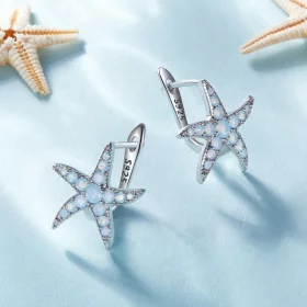 Pandora Style Starfish Hoops Earrings - BSE840 Pandora Style Starfish Hoops Earrings - BSE840