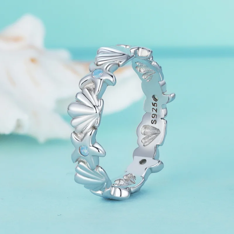 (image for) Pandora Style Starfish Shell Ring - BSR430 - View 2
