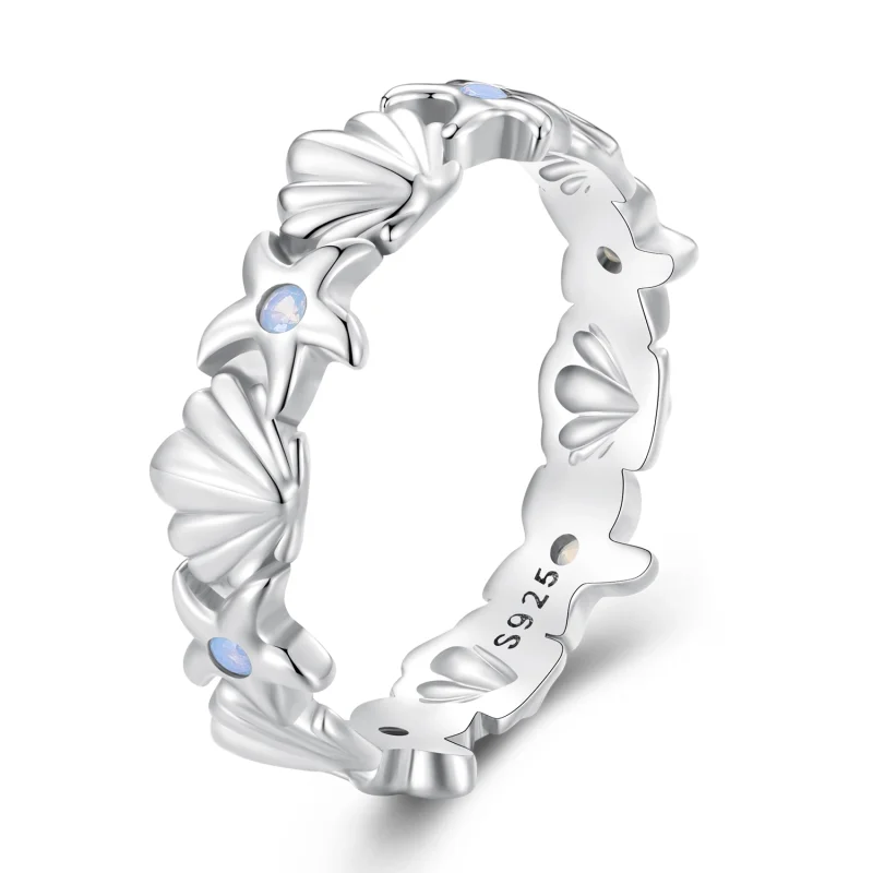 (image for) Pandora Style Starfish Shell Ring - BSR430 - Product Image