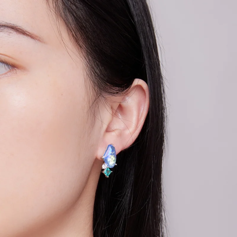 (image for) Pandora Style Summer Main Stone Stud Earrings - BSE839 - View 6