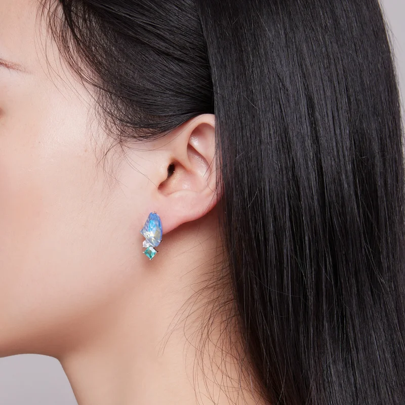 (image for) Pandora Style Summer Main Stone Stud Earrings - BSE839 - View 7