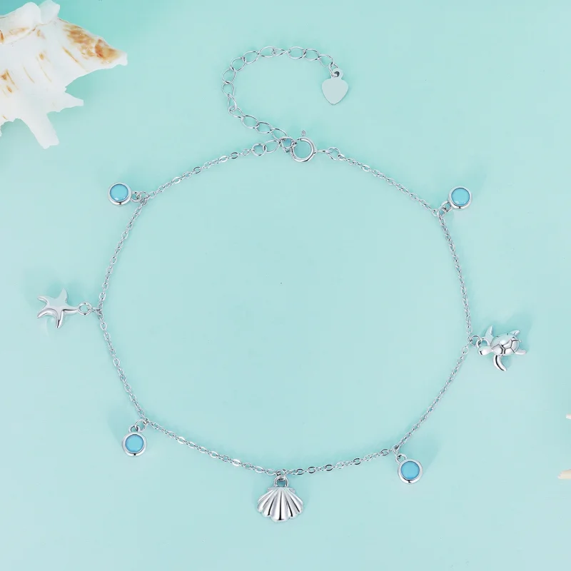 (image for) Pandora Style Summer Ocean anklet - BST006 - View 2