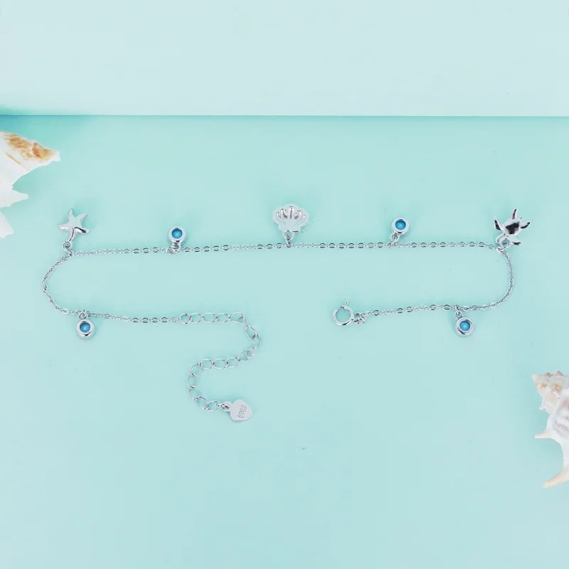 (image for) Pandora Style Summer Ocean anklet - BST006 - View 4