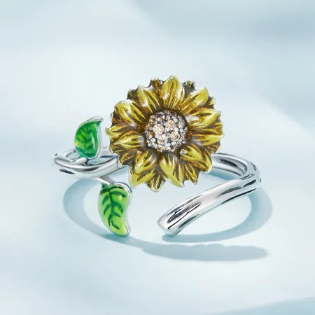 Pandora Style Sunflower Open Ring - SCR934