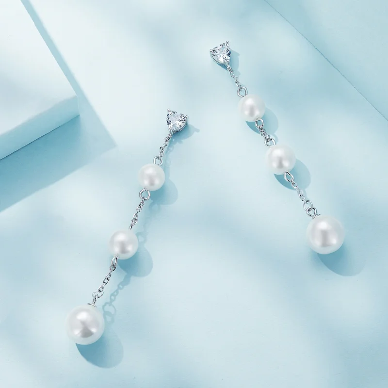 (image for) Pandora Style Tassel Bead Dangle Earrings - SCE1601 - View 4