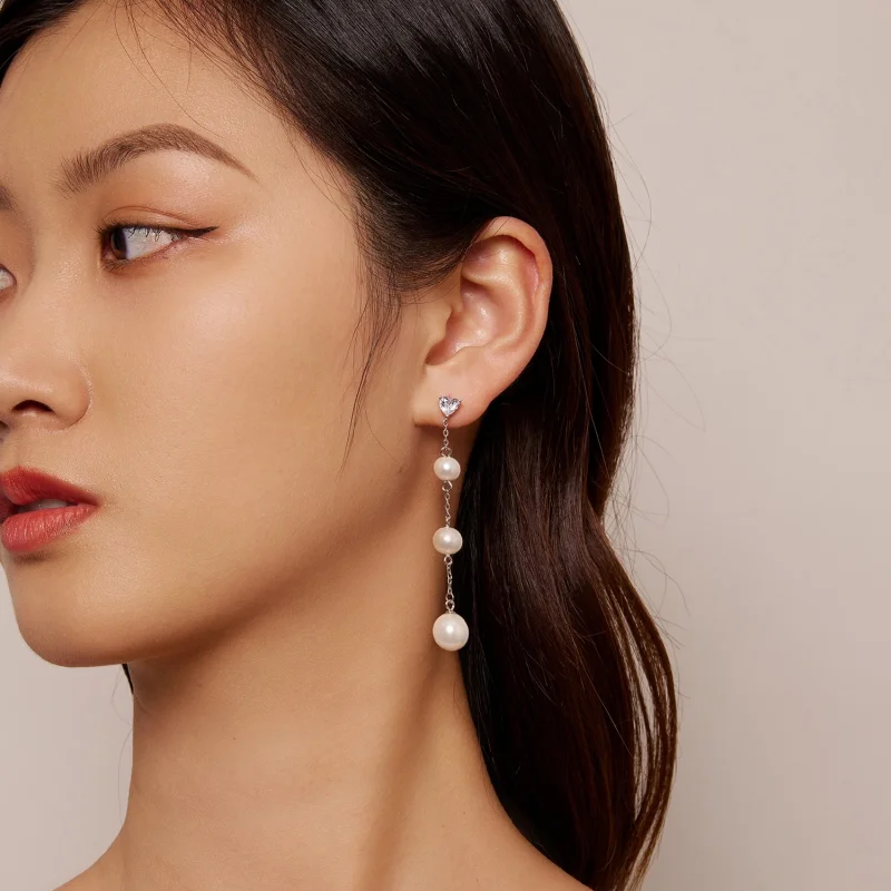 (image for) Pandora Style Tassel Bead Dangle Earrings - SCE1601 - View 5