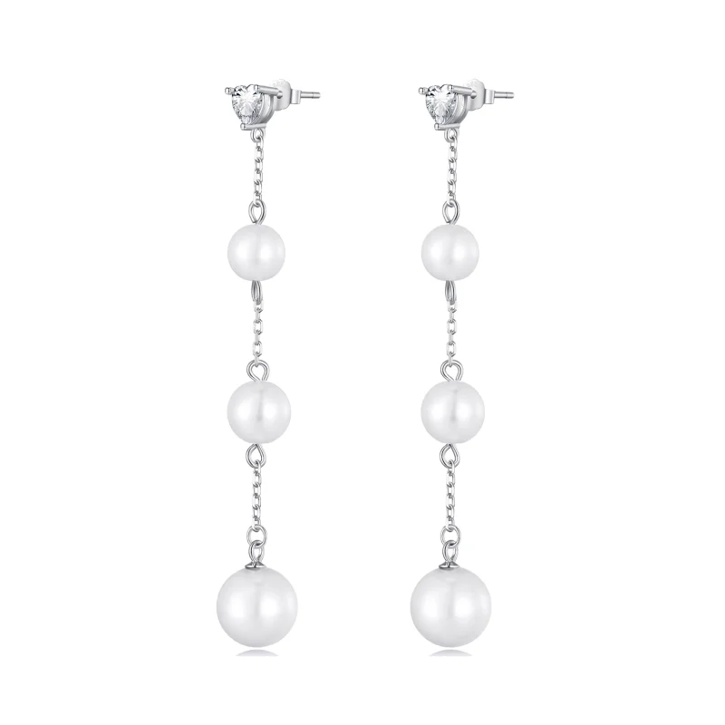 (image for) Pandora Style Tassel Bead Dangle Earrings - SCE1601 - Product Image
