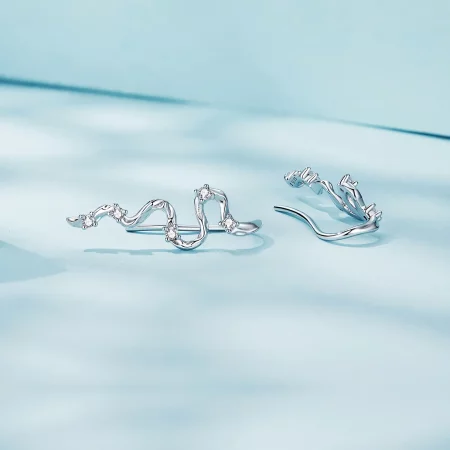 Pandora Style Texture Lines Stud Earrings - SCE1599