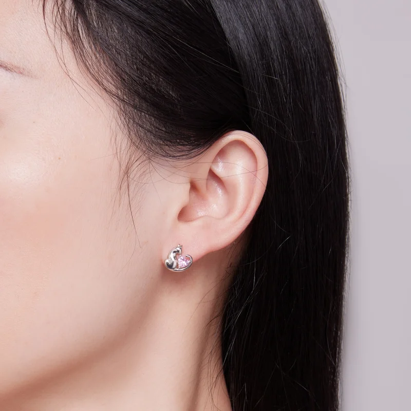 (image for) Pandora Style The Cat Stud Earrings - SCE1591-A - View 6