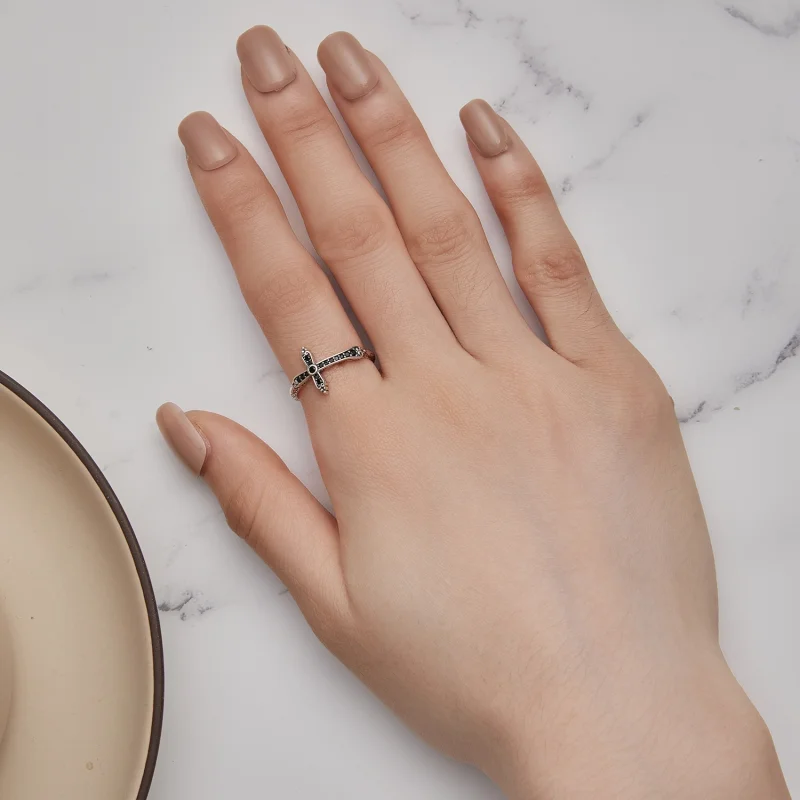 (image for) Pandora Style Vintage Cross Ring - SCR930 - View 6