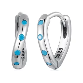 Pandora Style Wave Hoops Earrings - SCE1593 Pandora Style Wave Hoops Earrings - SCE1593