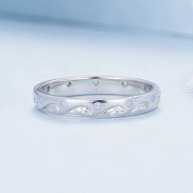 (image for) Pandora Style Waves Ring - BSR443 - View 3