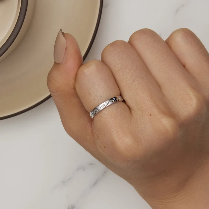 (image for) Pandora Style Waves Ring - BSR443 - View 6