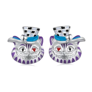 (image for) Pandora Style Weird Magician Cat Stud Earrings - BSE823