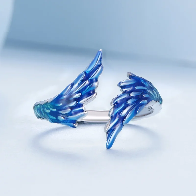 (image for) Pandora Style Wing Open Ring - BSR442 - View 3
