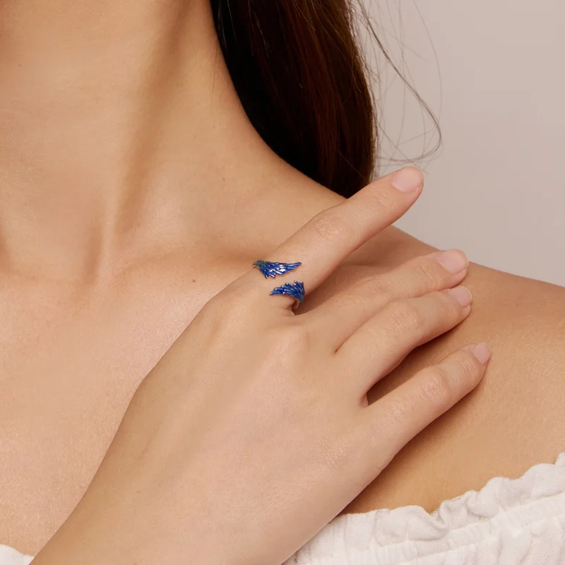 (image for) Pandora Style Wing Open Ring - BSR442 - View 4