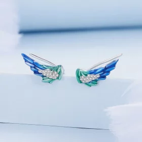 Pandora Style Wing Stud Earrings - BSE852 Pandora Style Wing Stud Earrings - BSE852