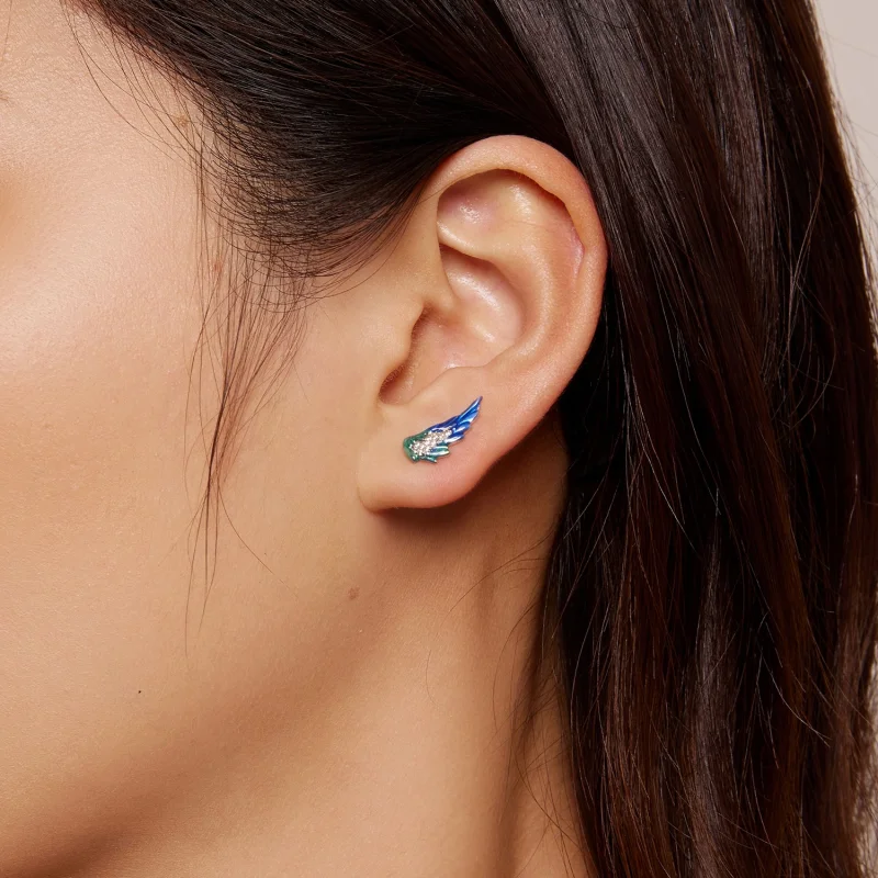 (image for) Pandora Style Wing Stud Earrings - BSE852 - View 5