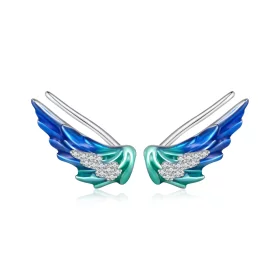 Pandora Style Wing Stud Earrings - BSE852