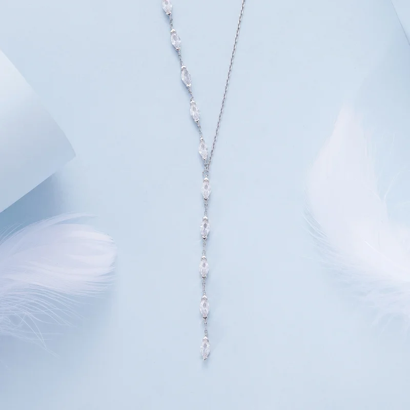 (image for) Pandora Style Y Shape Chain Necklace - BSN330 - View 3