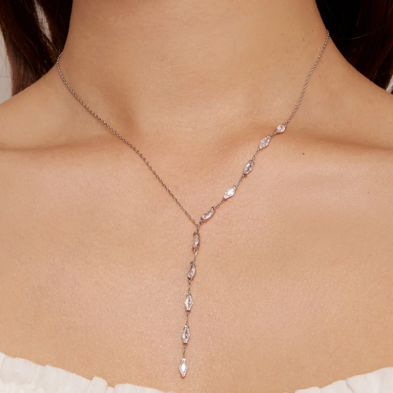 (image for) Pandora Style Y Shape Chain Necklace - BSN330 - View 7