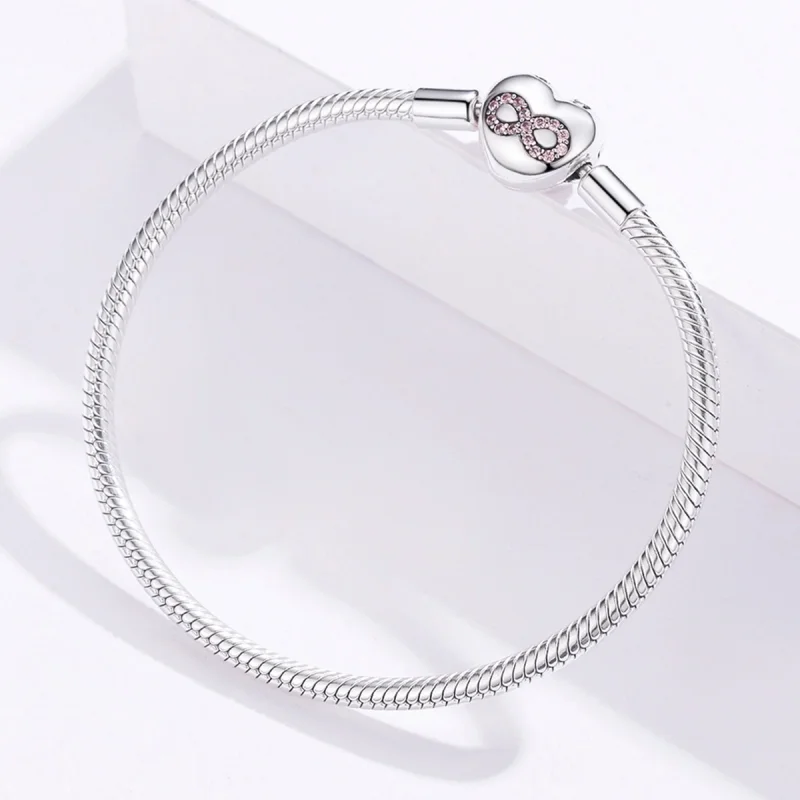 (image for) Pandora Moments Style Silver Heart of Eternity Slider Bracelet - SCB142 - View 3