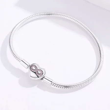 Pandora Moments Style Silver Heart of Eternity Slider Bracelet - SCB142