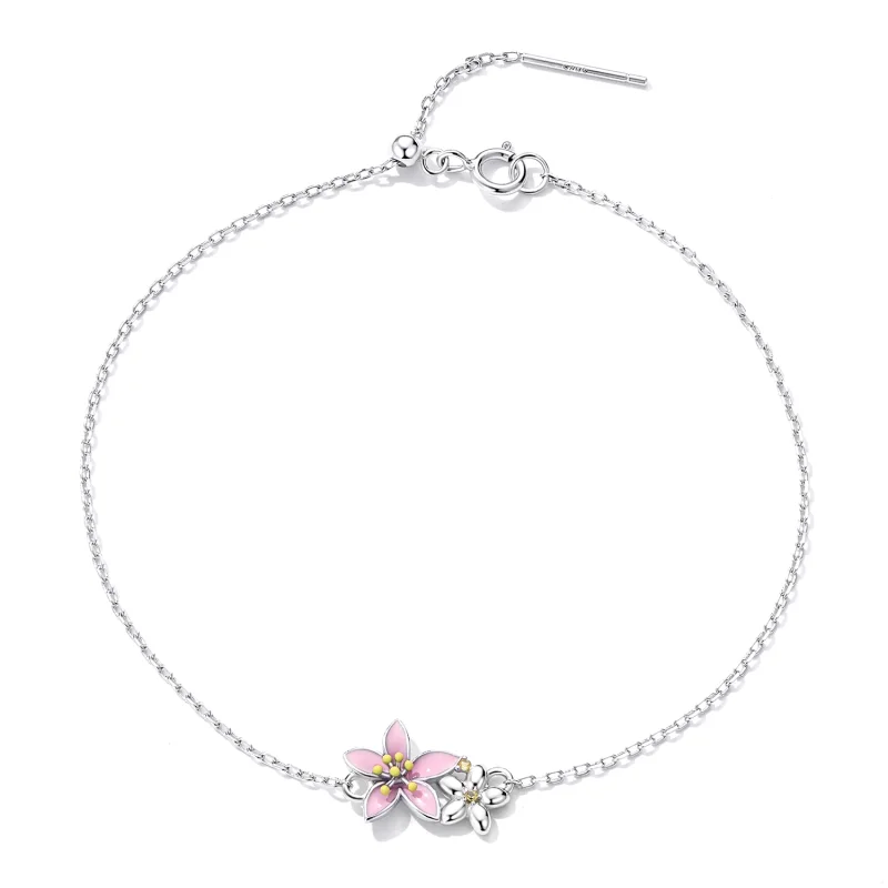 (image for) Pandora Style Beautiful Sakura Bracelet - SCB232 - View 2