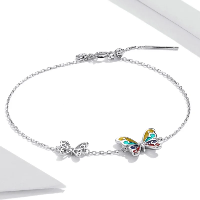 (image for) Pandora Style Brilliant Butterfly Bracelet - SCB228 - View 2