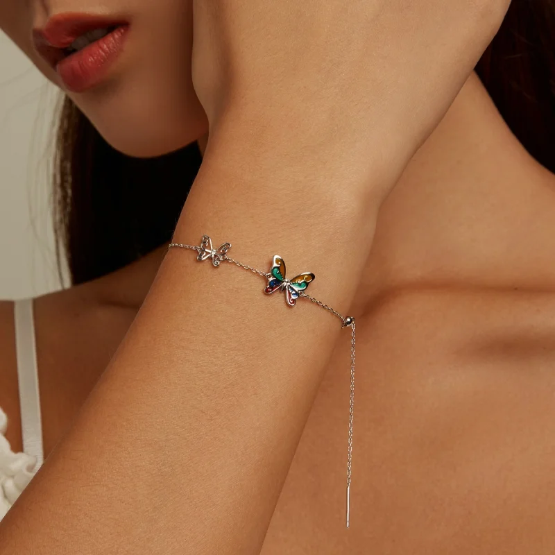 (image for) Pandora Style Brilliant Butterfly Bracelet - SCB228 - View 8