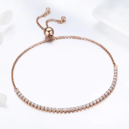 Pandora Style Gold-Plated Elegant Accompany Slider Tennis Bracelet - SCB046