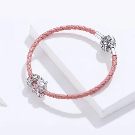 Pandora Style Leather Ladybug Bracelet - SCB823