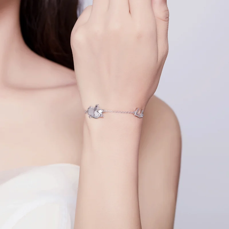 (image for) Pandora Style Little Flying Pig Bracelet - BSB022 - View 6