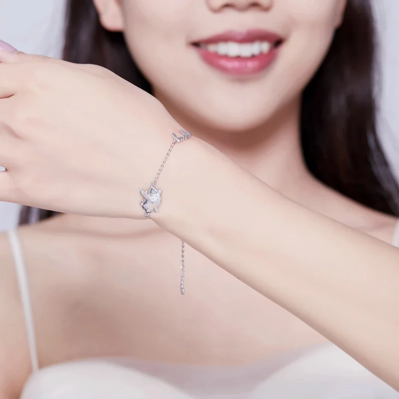 (image for) Pandora Style Little Flying Pig Bracelet - BSB022 - View 7