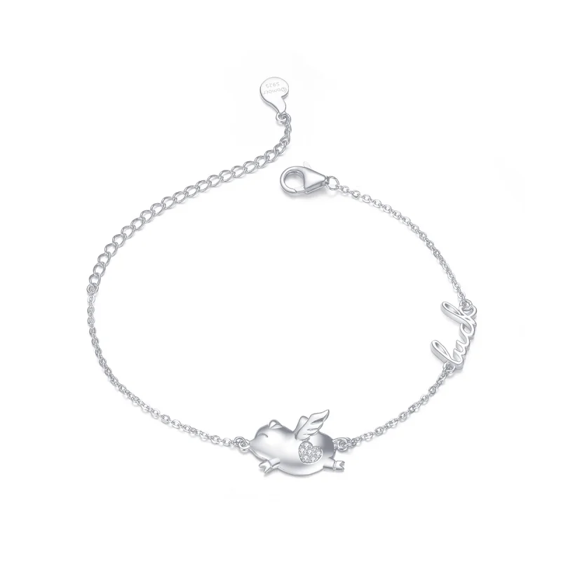 (image for) Pandora Style Little Flying Pig Bracelet - BSB022 - Product Image