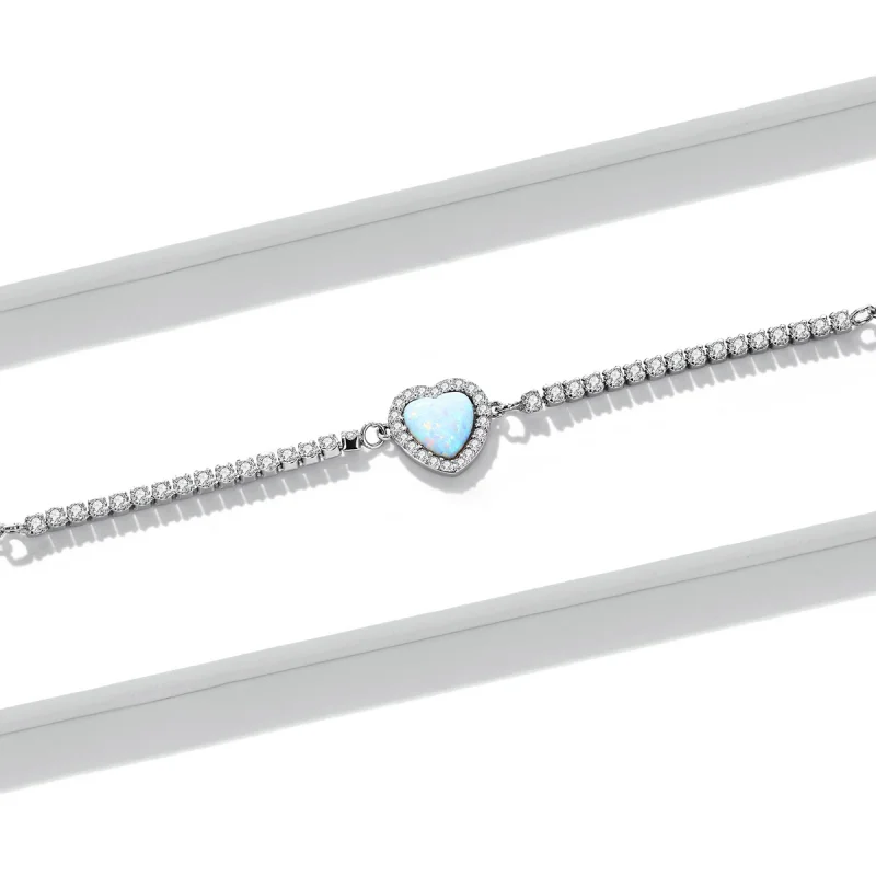 (image for) Pandora Style Opal Love Bracelet - BSB086 - View 4