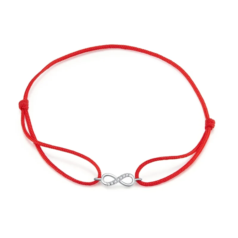 (image for) Pandora Style Red Cord with Silver Infinite Love Clasp Bracelet - SCB176 - Product Image