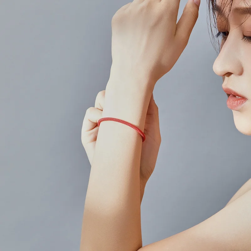 (image for) Pandora Style Red Rope Fabric Bracelet - SCB166 - View 2