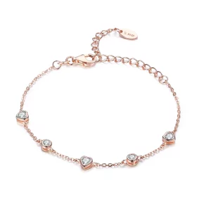 Pandora Style Rose Gold Beauty of Simplicity Five Clip Chain Slider Bracelet - SCB097 Pandora Style Rose Gold Beauty of Simplicity Five Clip Chain Slider Bracelet - SCB097
