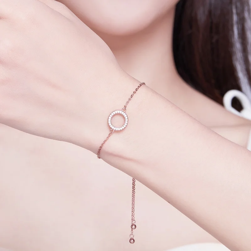 (image for) Pandora Style Rose Gold Destiny Slider Bracelet - SCB030-C - View 2