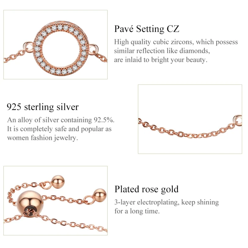 (image for) Pandora Style Rose Gold Destiny Slider Bracelet - SCB030-C - View 6
