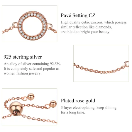 Pandora Style Rose Gold Destiny Slider Bracelet - SCB030-C