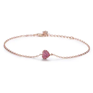 (image for) Pandora Style Rose Gold Elegant Heart Chain Bracelet - SCB050