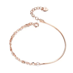 (image for) Pandora Style Rose Gold Simple Line Bracelet - SCB149