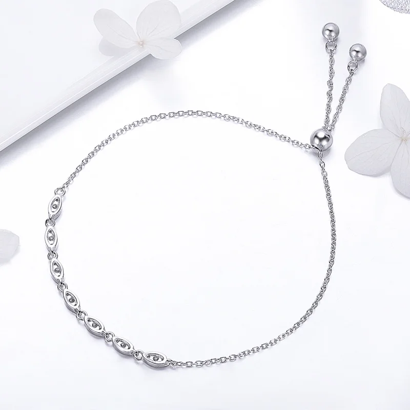 (image for) Pandora Style Silver Beauty of Simplicity Chain Slider Bracelet - SCB086 - View 3