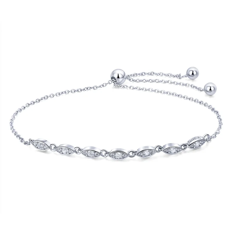 (image for) Pandora Style Silver Beauty of Simplicity Chain Slider Bracelet - SCB086 - Product Image