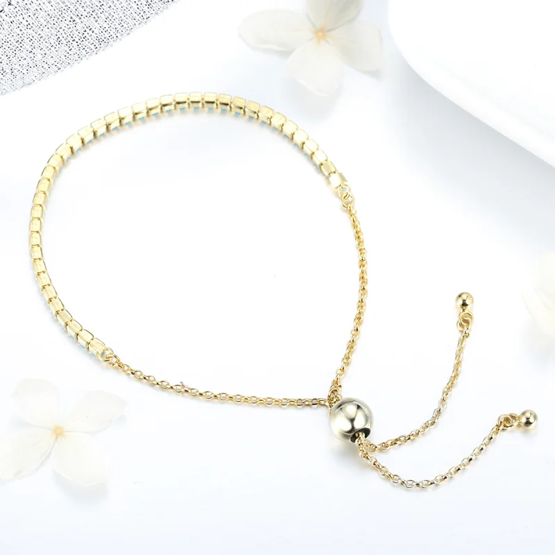 (image for) Pandora Style Silver Blue Sky Slider Tennis Bracelet - SCB118 - View 3