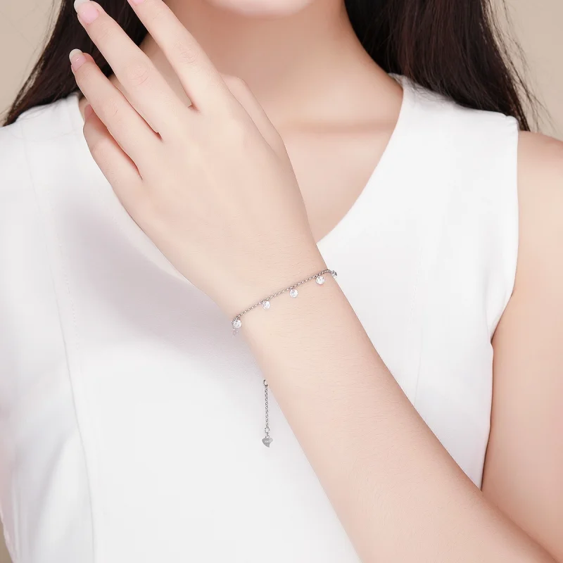 (image for) Pandora Style Silver Contracted Elves Chain Slider Bracelet - SCB103 - View 3