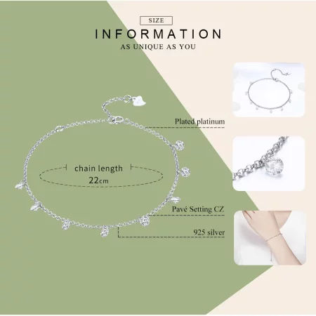 Pandora Style Silver Contracted Elves Chain Slider Bracelet - SCB103